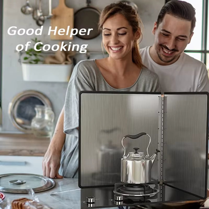 Splatter Guard,Foldable Stainless Steel Oil Splatter Screens for Frying,Oil Splash Insulation Board,Nonstick Oil Splatter Guard